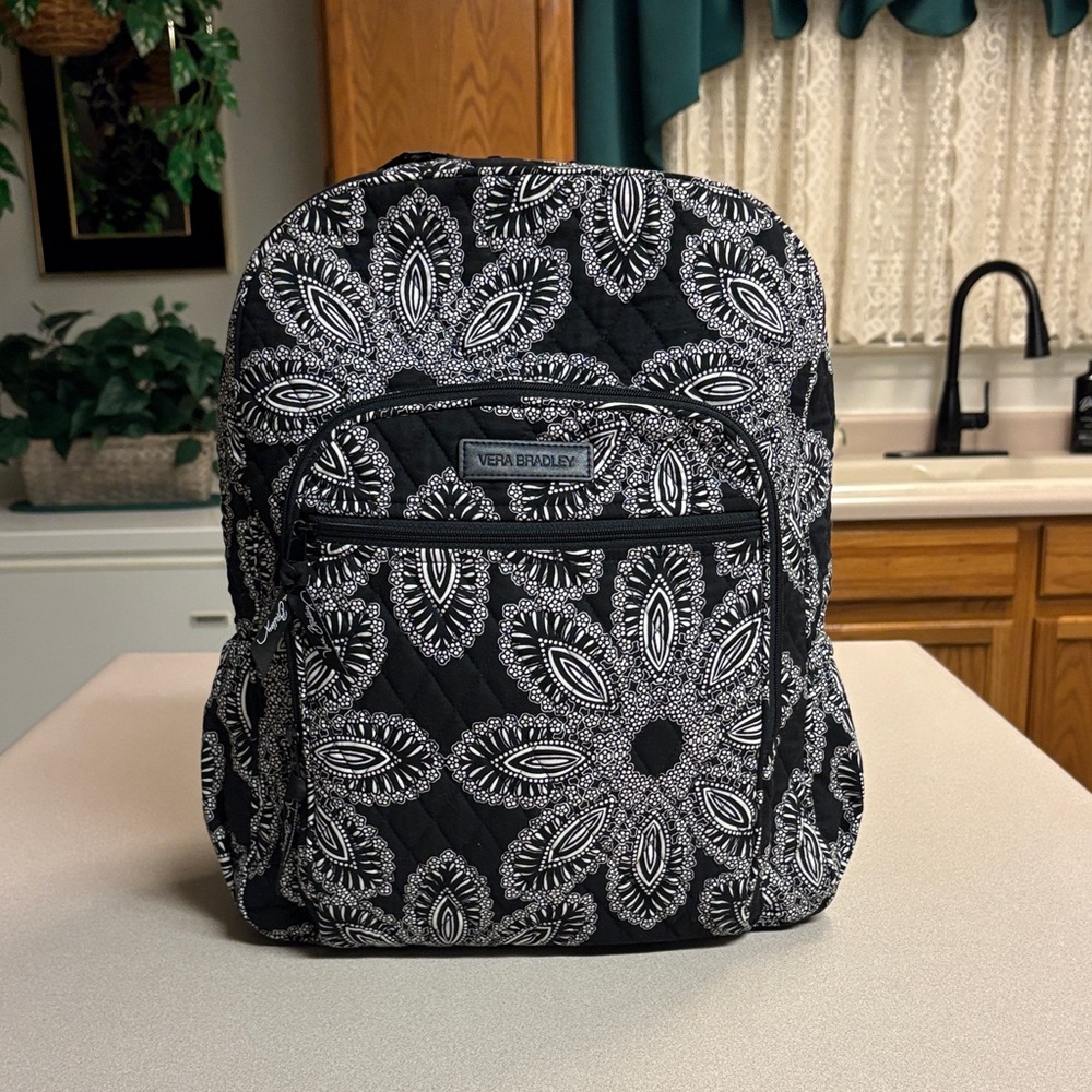 Vera Bradley Black and White Floral Backpack